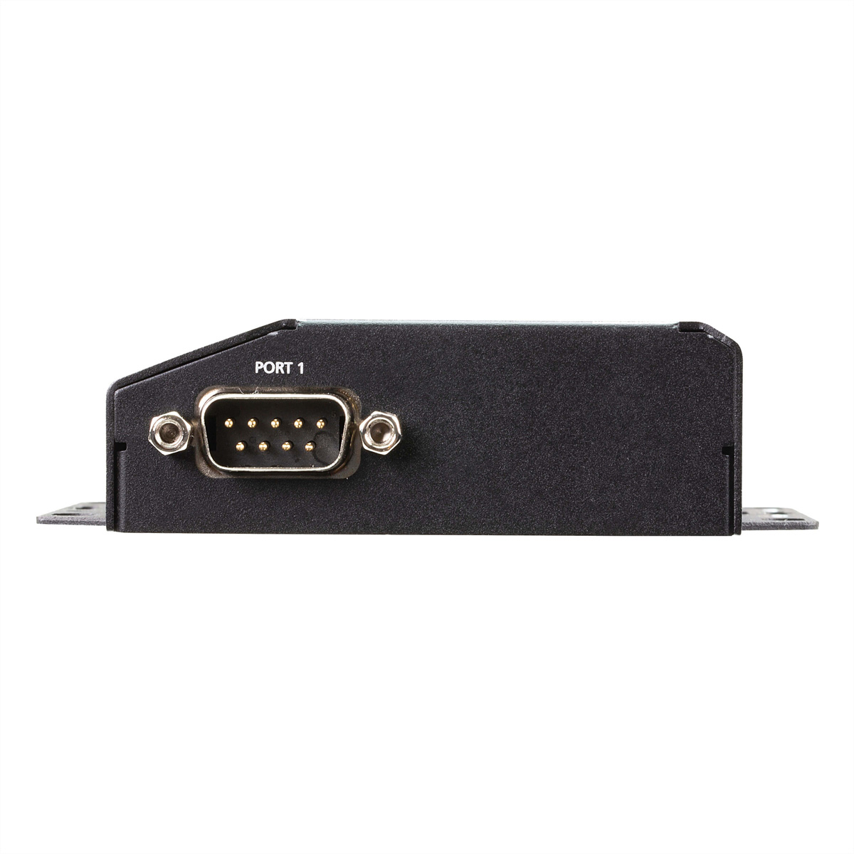 Boîtier noir avec port étiqueté 'PORT 1'. Connecteur métallique.