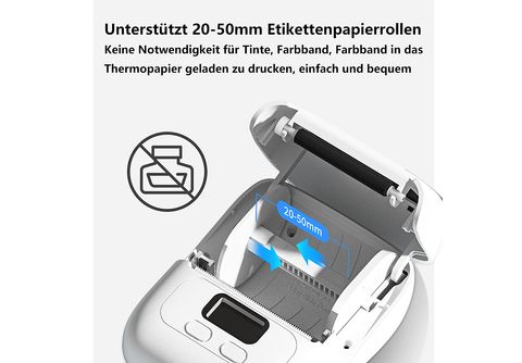 BYTELIKE Mini-Drucker Handy Bluetooth Thermodrucker Home Student Blauer  Fehlerdrucker Fotodrucker Thermodruck