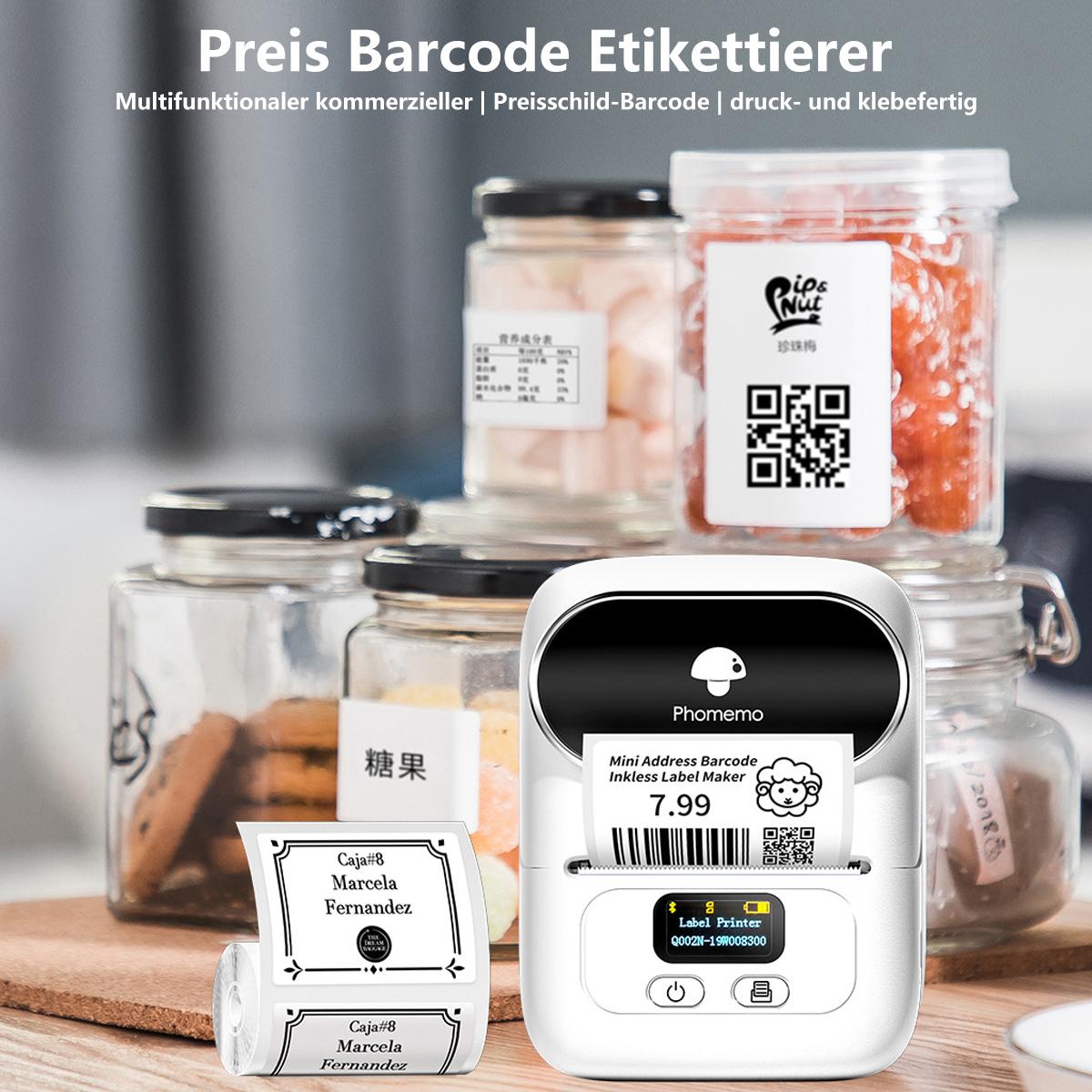 Thermodruck Drucker Kommerzielle Barcode Preisschild BYTELIKE Drucker Handheld Etikettendrucker Hangtag Thermodrucker Kleidung