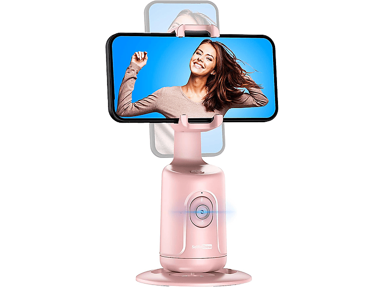 DIIDA Gimbal Gimbal Smartphone, rosa Selfie-Stick, Selfie Erkennung, Drehung, 360° Handy AI Halter