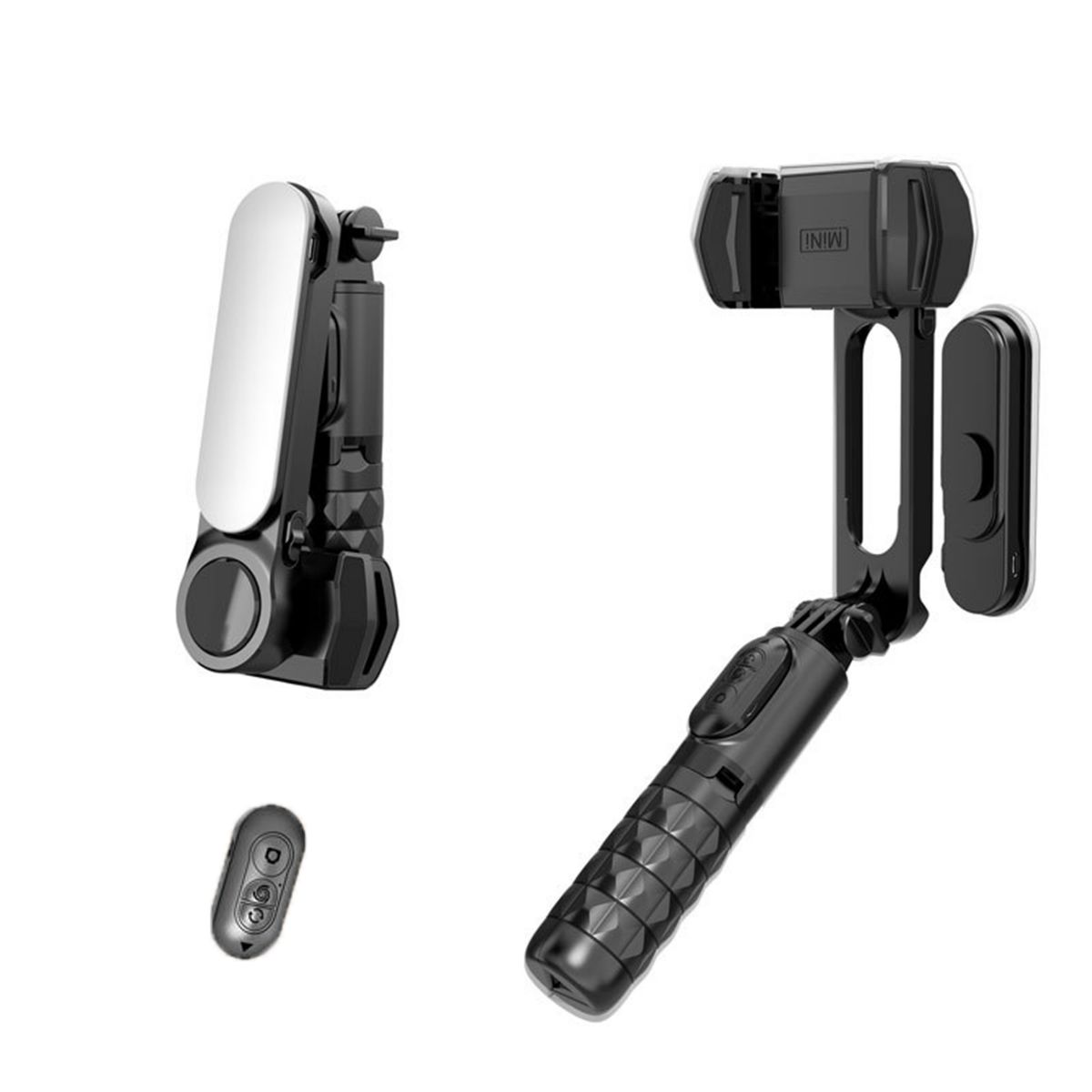 Verwacklungsschutz Bluetooth-Selbstauslöser, mit DIIDA Selfie-Stick, Stativ, Selfiestick, schwarz Aufhelllicht Intelligenter