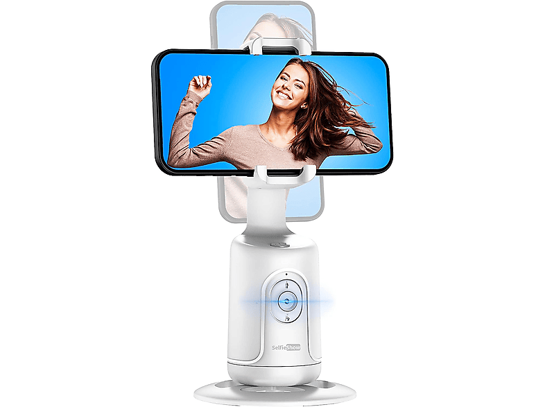DIIDA Gimbal Smartphone, AI Erkennung, Handy Selfie Halter Gimbal, 360° Drehung Selfie-Stick, weiß