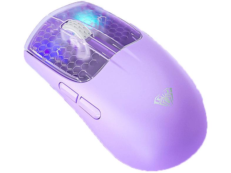 Leichtgewicht Bluetooth Gaming Wiederaufladbar Maus Tri-mode Maus, Büro Laptop lila Kabellose Maus BYTELIKE