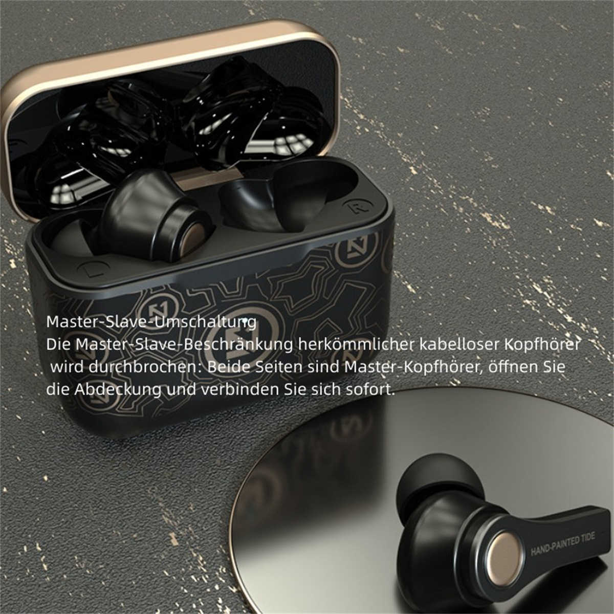 SYNTEK Bluetooth Headset Weiß Drahtlos Headset, Bluetooth weiß Kopfhörer In-Ear Wasserdicht Geräuschunterdrückung In-ear Bluetooth
