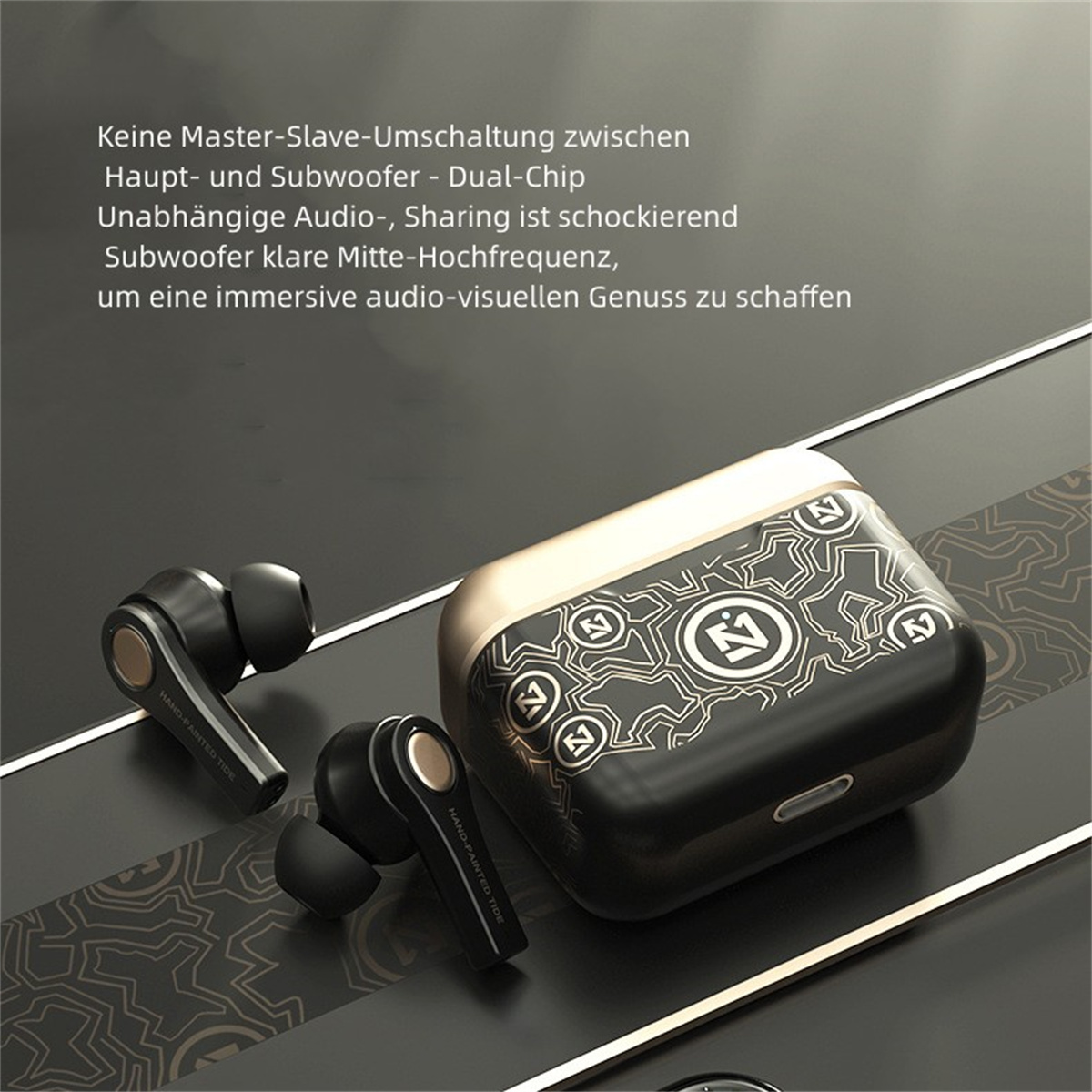 SYNTEK Bluetooth Headset Weiß Drahtlos Headset, Bluetooth weiß Kopfhörer In-Ear Wasserdicht Geräuschunterdrückung In-ear Bluetooth