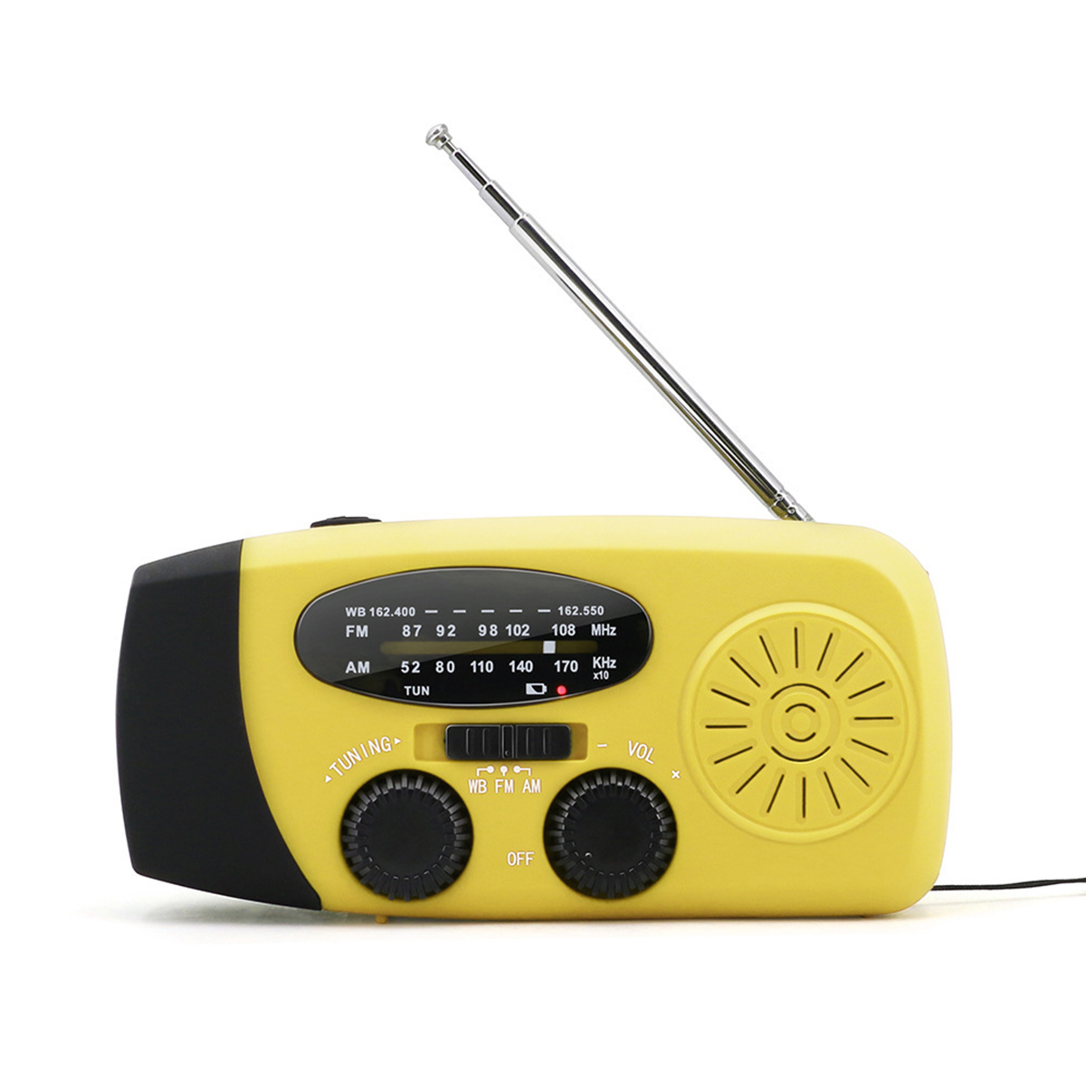 BYTELIKE Notfallradio Outdoor-Spezial-Solarradio FM, FM, tragbares Multifunktions-Handkurbel Radio, wiederaufladbares Radio gelb AM