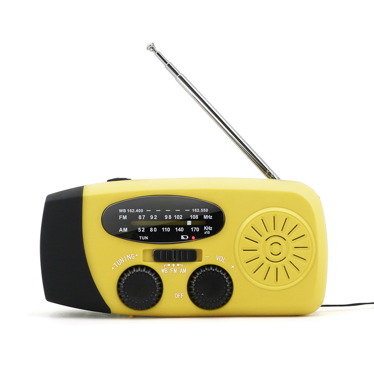 tragbares wiederaufladbares BYTELIKE FM, FM, Multifunktions-Handkurbel gelb Radio Notfallradio Radio, Outdoor-Spezial-Solarradio AM,