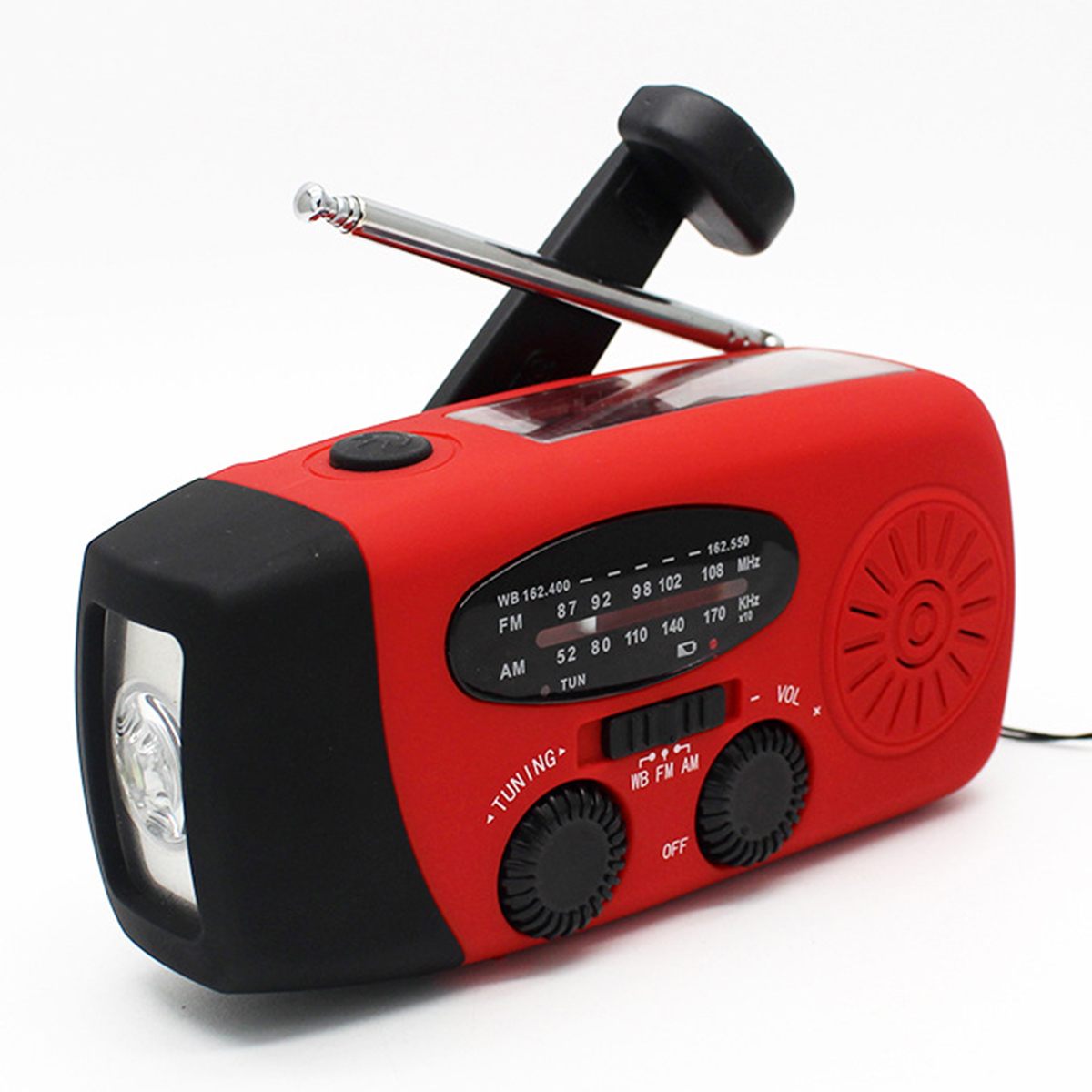 Multifunktions-Handkurbel Notfallradio Radio, FM, tragbares AM, wiederaufladbares schwarz Radio BYTELIKE FM, Outdoor-Spezial-Solarradio