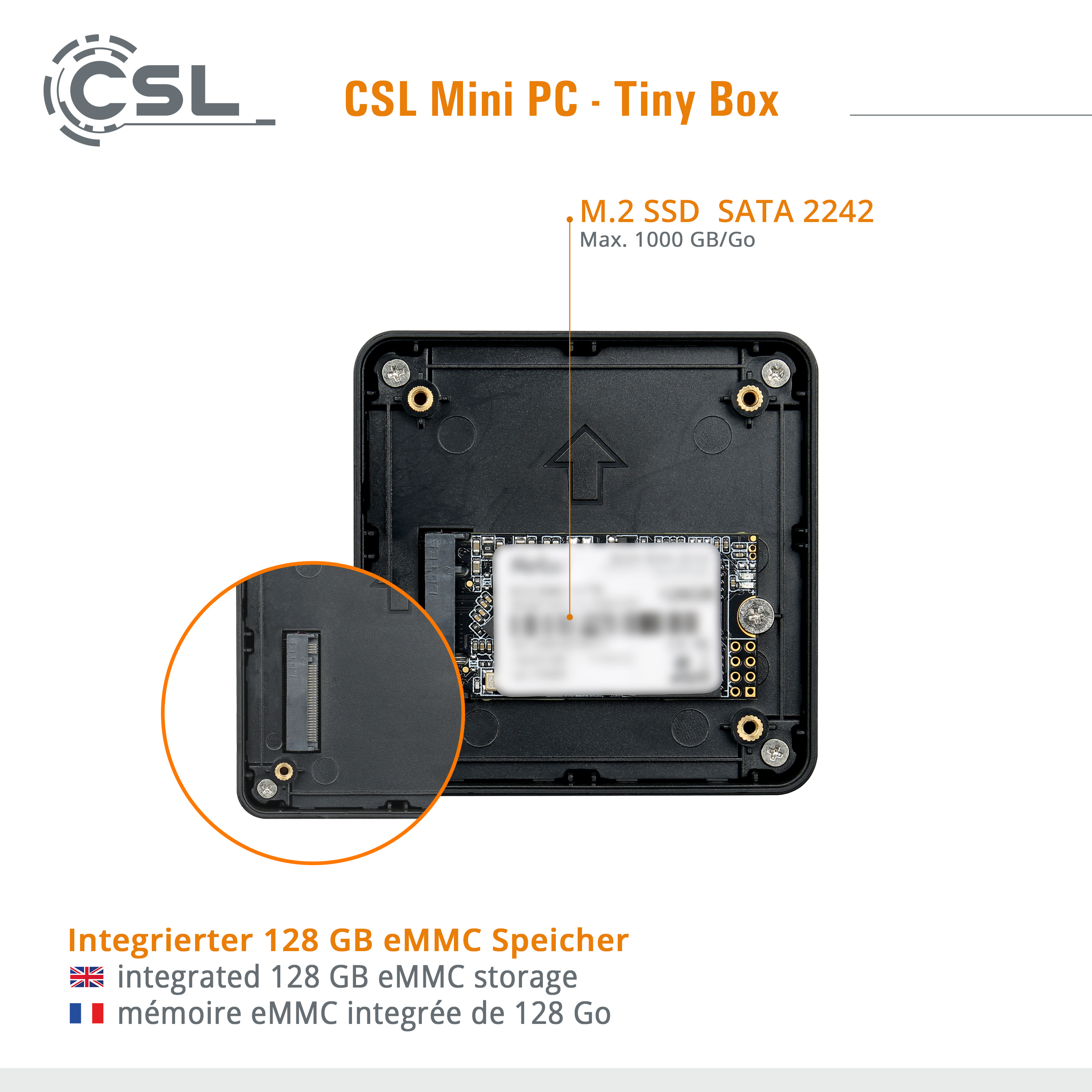 RAM, 11 Intel® Graphics Mini-PC Windows GB UHD (64 SSD, Bit), 512 Celeron® Tiny CSL Prozessor, Mini-PC Intel® mit GB 4 Box, Home