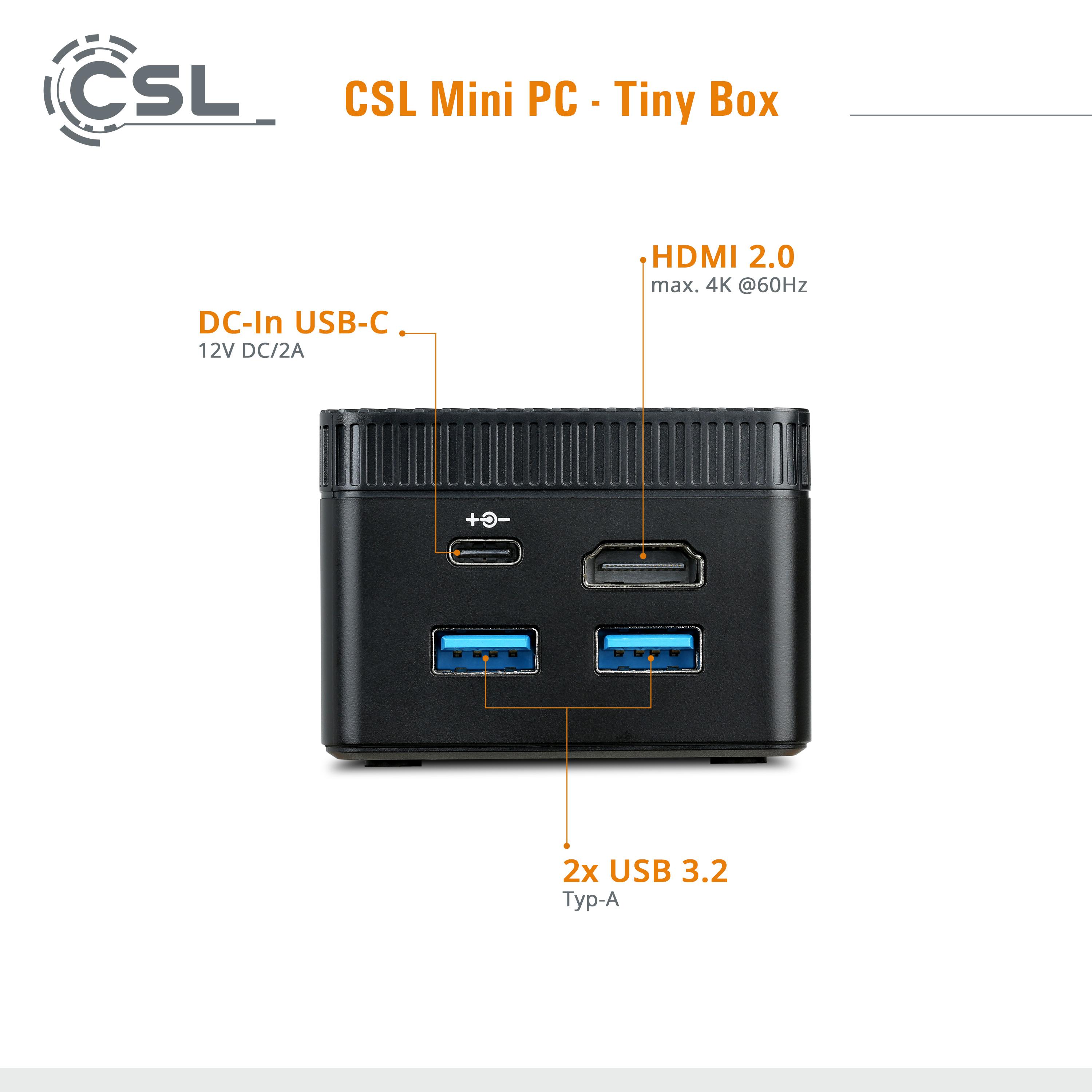 Intel® Tiny 4 Graphics Celeron® Prozessor, Bit), 11 CSL Mini-PC Mini-PC GB 256 mit GB SSD, UHD RAM, Box, Intel® (64 Windows Home