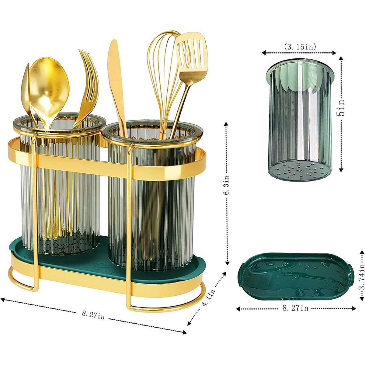 Regal Küchenutensilien Küche KÜLER Golden Besteck-Tube,