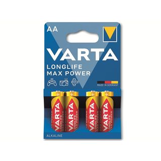 PILA - VARTA Pila alcalina LongLife Max Power LR6 AA (blíster 4 pilas)