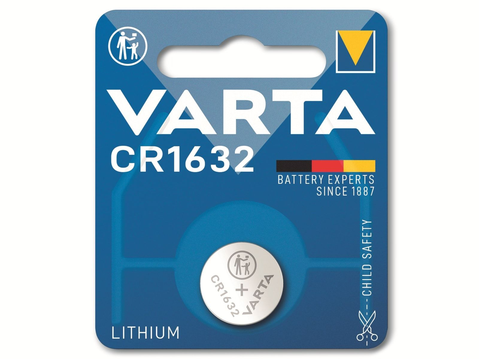 CR1632 Lithium Ah Blister) Li-MnO2, Electronics Fotobatterie, Mando (1er 0.135 Fotobatterie Distancia Volt, VARTA 3V 3