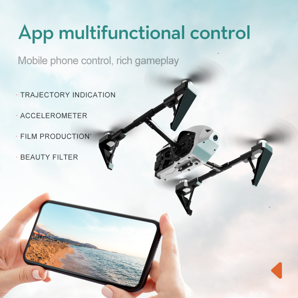 Spielzeugflugzeug BYTELIKE RC Drohne weiß Brushless Drohne, Aerial Quadcopter HD Kamera Alloy