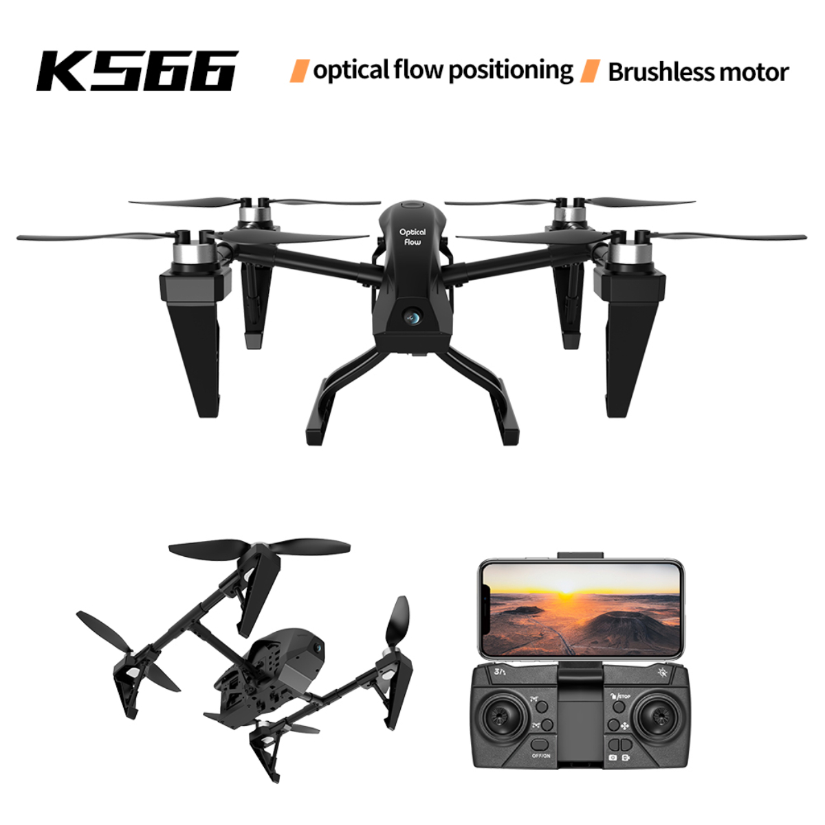 BYTELIKE Brushless Schwarz Kamera Drohne, HD RC Aerial Drohne Alloy Spielzeugflugzeug Quadcopter