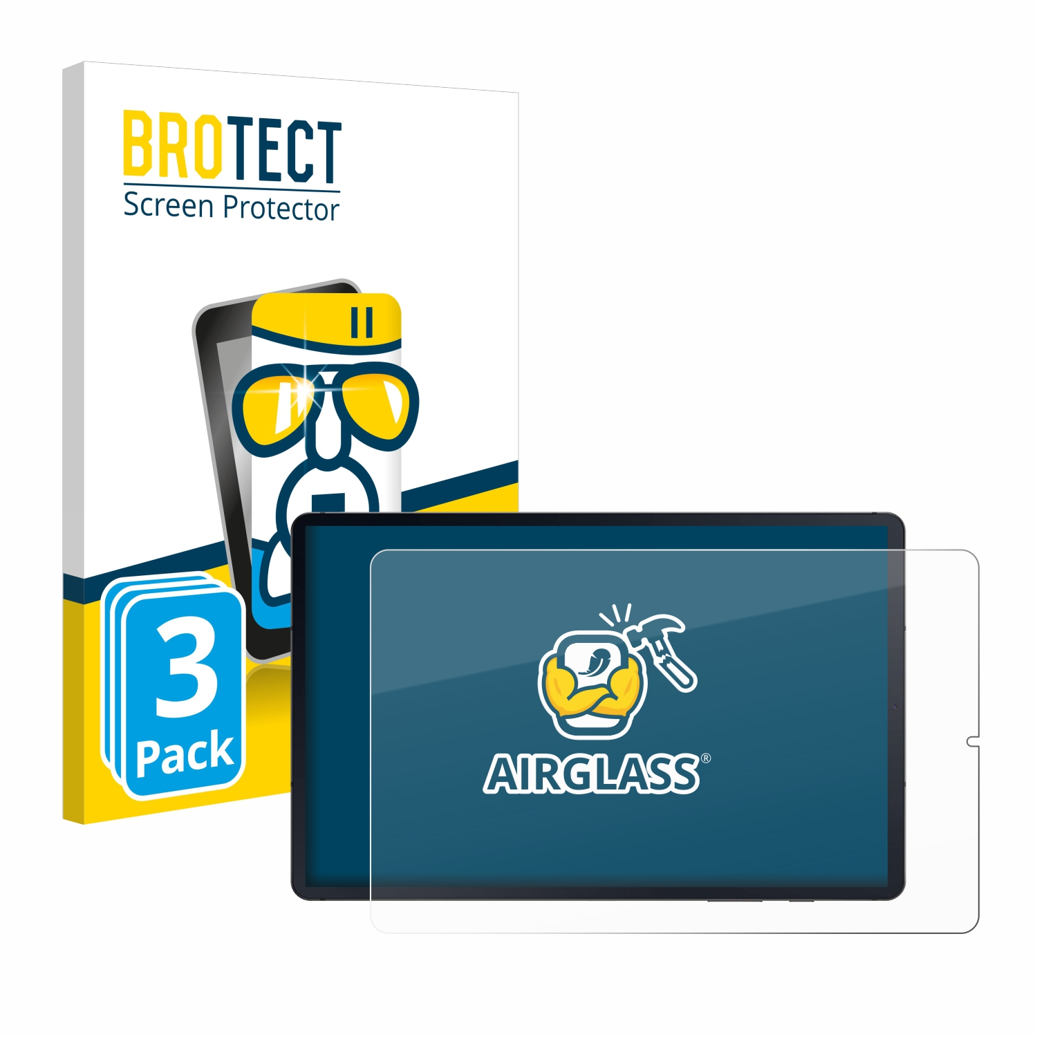 BROTECT 3x Tab Schutzfolie(für Lite Samsung S6 2022) klare Airglass Galaxy WiFi