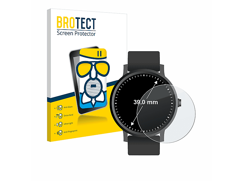 BROTECT Airglass matte Schutzfolie(für Universal Armbanduhren (Kreisrund, ø: 39 mm))