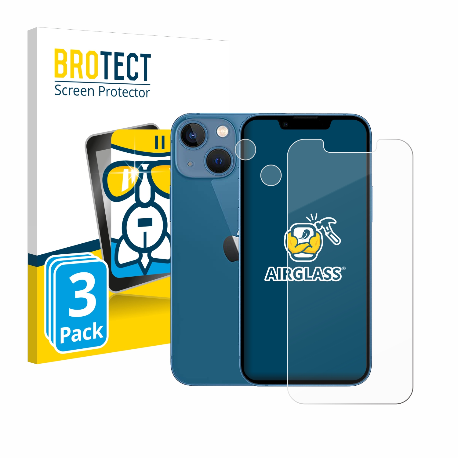BROTECT 3x Airglass klare mini) Schutzfolie(für 13 iPhone Apple