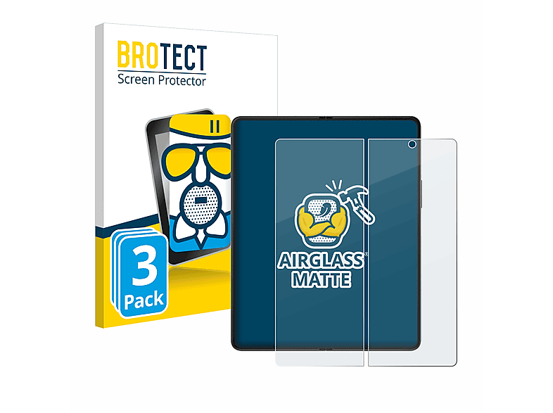 BROTECT 3x Airglass Schutzfolie(für Galaxy Z matte Samsung Fold 3 5G)