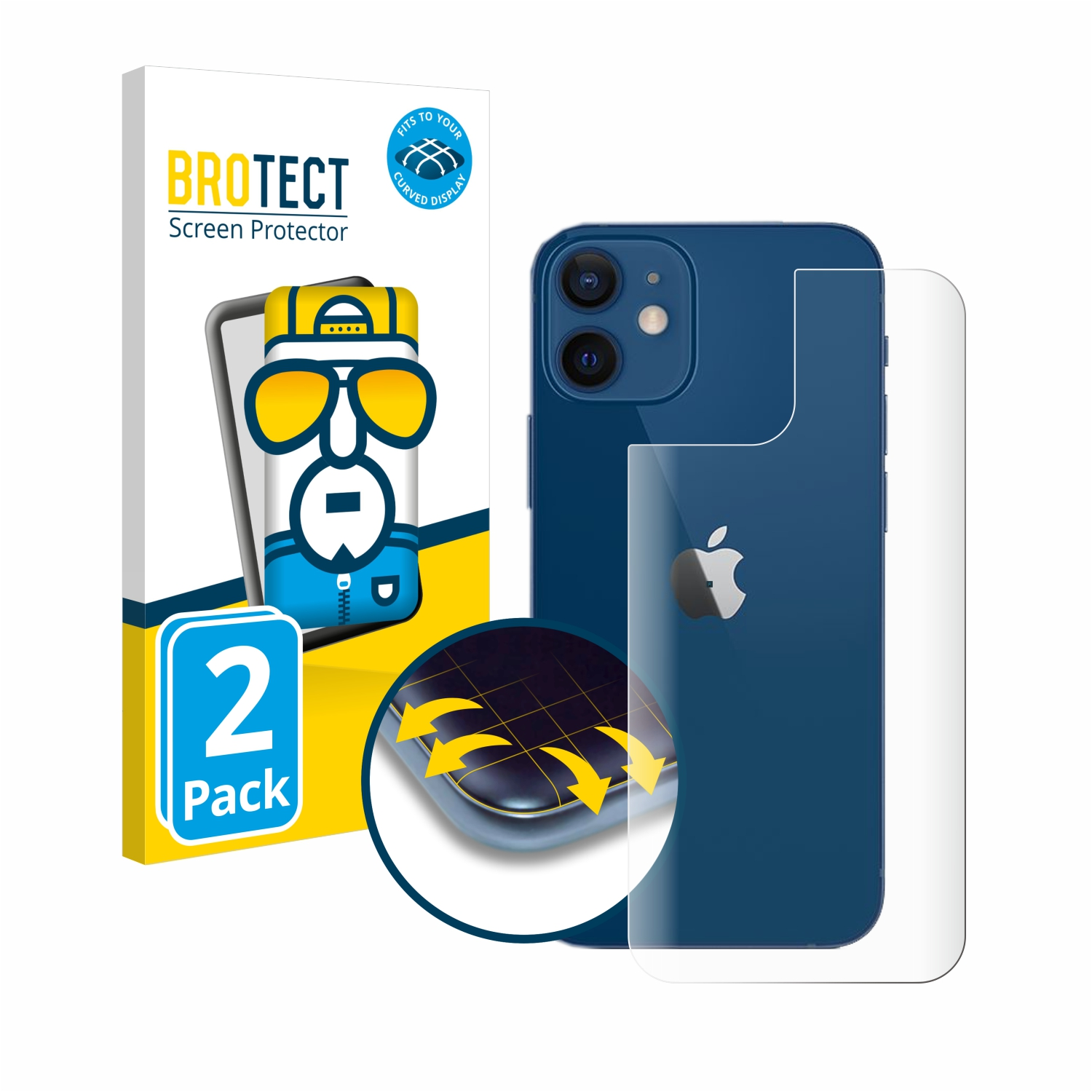 Schutzfolie(für Full-Cover Apple 3D 12) iPhone 2x BROTECT Curved Flex