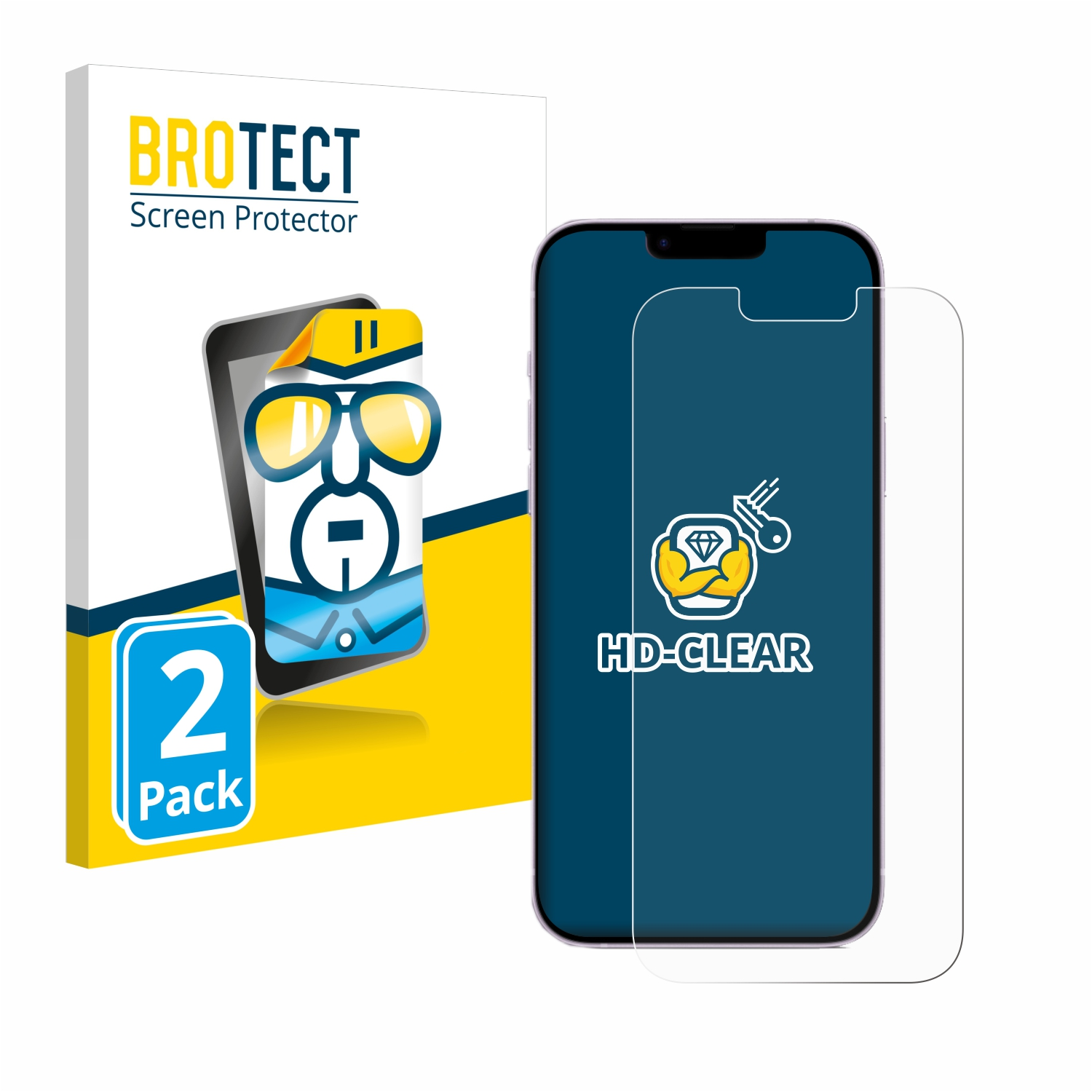 BROTECT 2x 14 klare Plus) iPhone Apple Schutzfolie(für