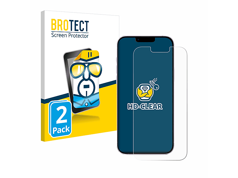 BROTECT 2x klare Schutzfolie(für Apple iPhone 14 Plus)