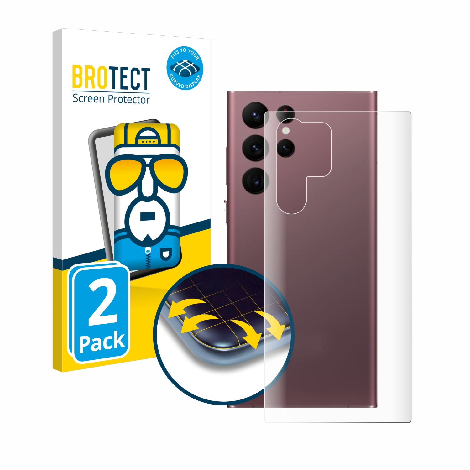 BROTECT 2x Full-Cover Galaxy S22 Curved Flex Samsung 5G) 3D Ultra Schutzfolie(für