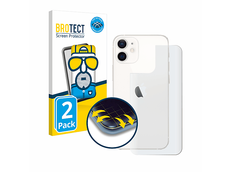 BROTECT 2x Flex matt Full-Cover 3D Curved Schutzfolie(für Apple iPhone 12 mini) | Displayschutzfolien & Gläser
