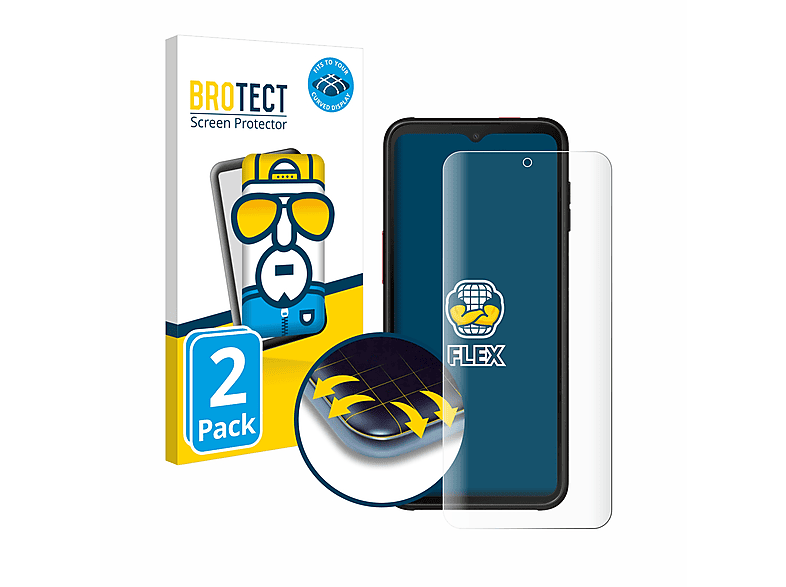 BROTECT 2x Flex Full-Cover Schutzfolie(für Xcover Pro) Curved 6 Galaxy 3D Samsung