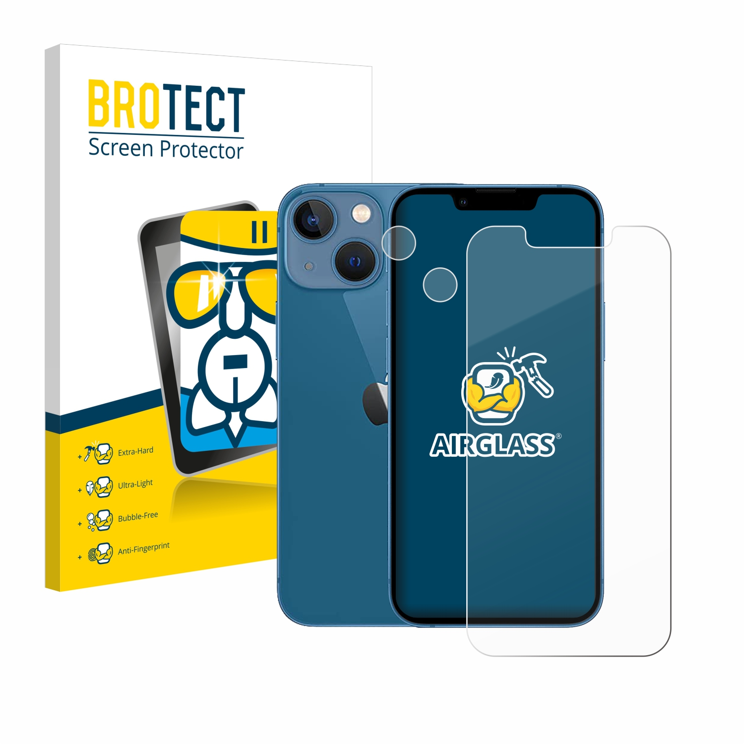 BROTECT Airglass klare mini) Schutzfolie(für 13 Apple iPhone