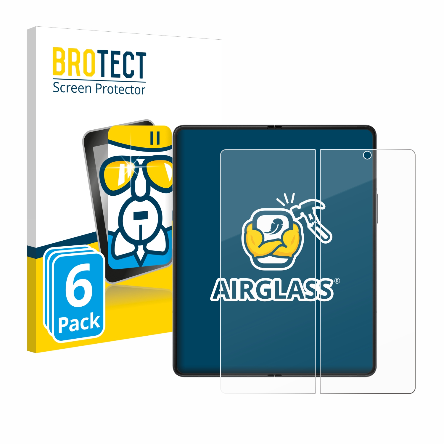 BROTECT 6x Airglass klare Samsung Fold Galaxy Z 3 5G) Schutzfolie(für