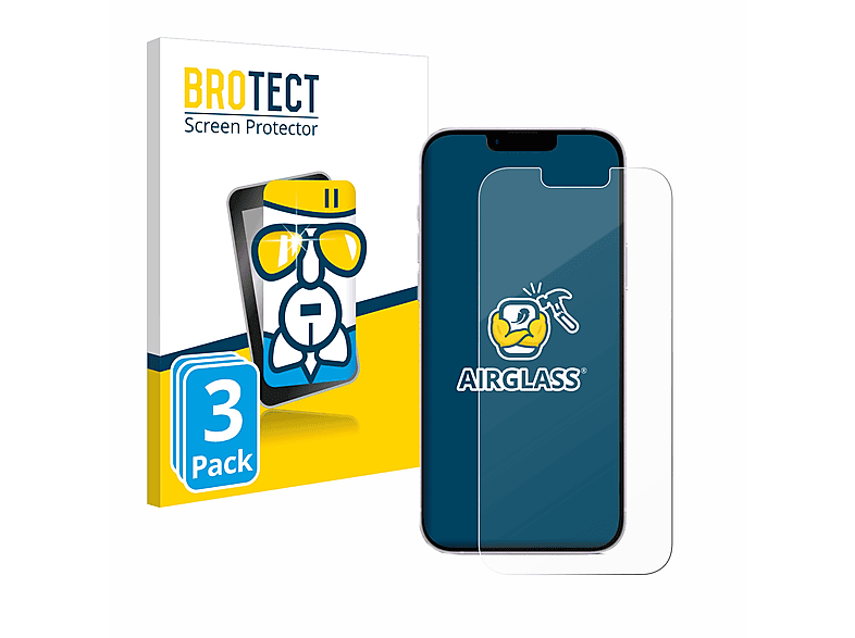 BROTECT 3x Airglass klare 14 Apple Plus) Schutzfolie(für iPhone