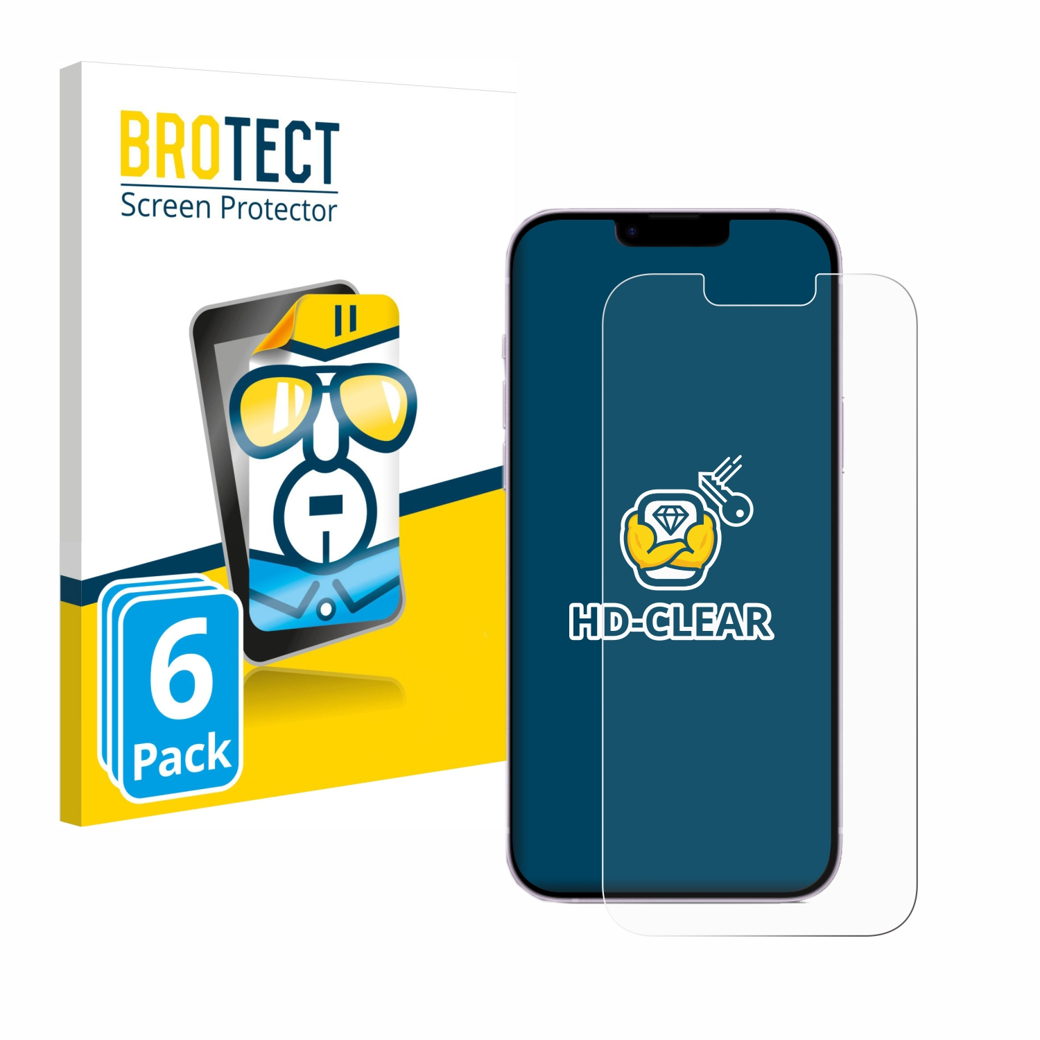 BROTECT 6x klare Schutzfolie(für iPhone Apple 14 Plus)
