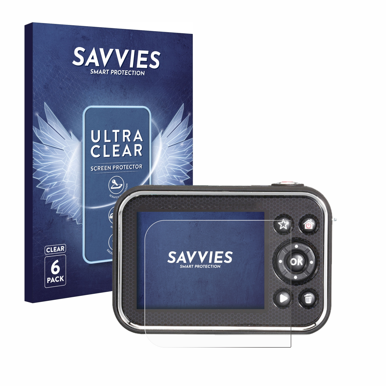 SAVVIES 6x klare Schutzfolie(für Vtech Video Studio Kidizoom HD)
