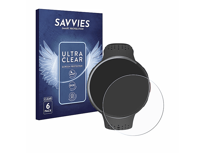 SAVVIES 6x klare Schutzfolie(für Polar Pacer Pro)
