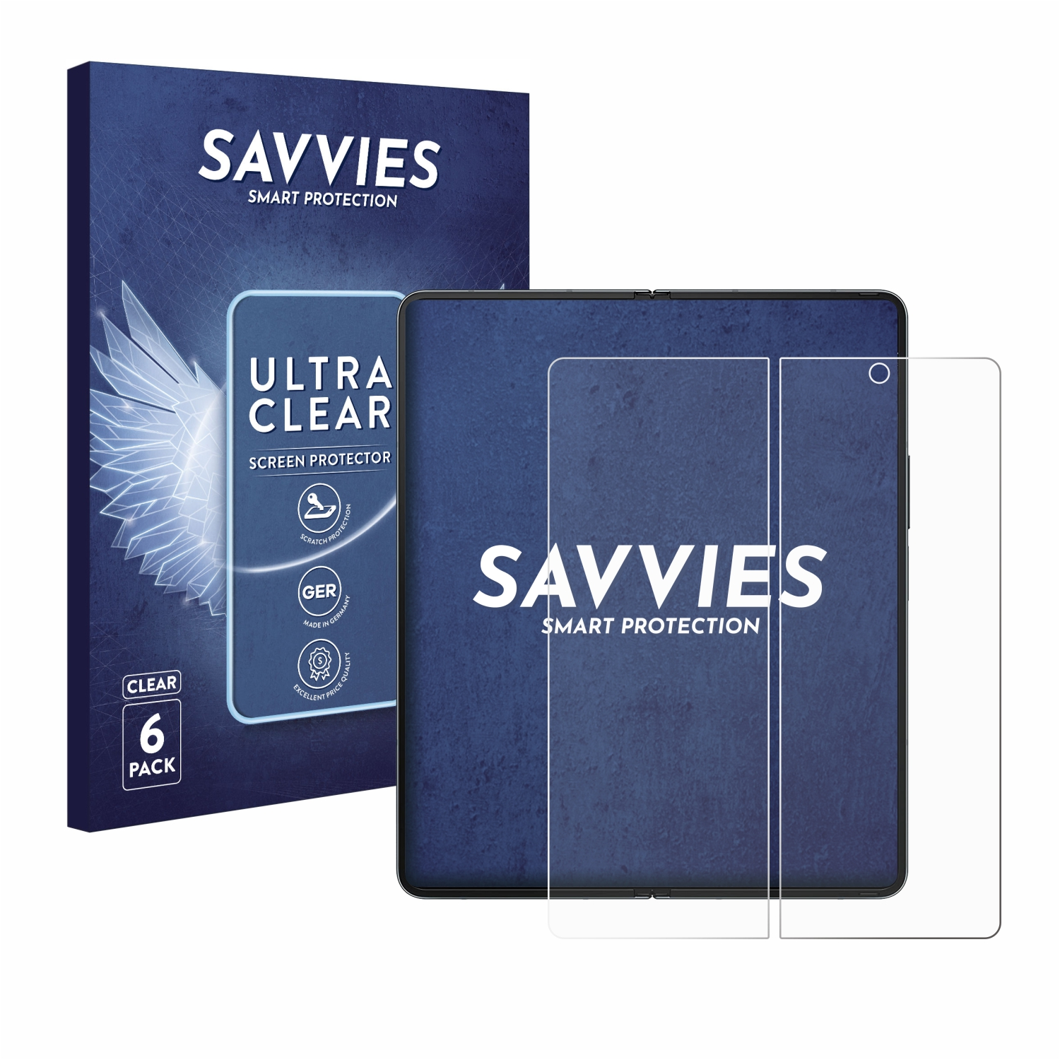 SAVVIES 6x Z Schutzfolie(für 4) Fold Samsung Galaxy klare
