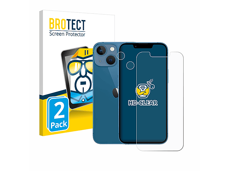 BROTECT 2x klare Schutzfolie(für Apple iPhone 13 mini)