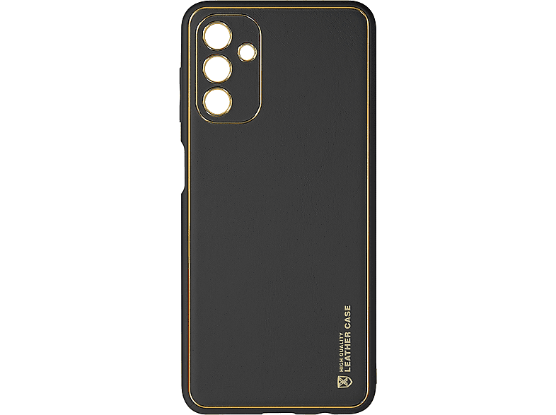 A04s, AVIZAR Rahmen mit Schwarz Galaxy Samsung, Backcover, Kunstlederhülle Series, goldenem