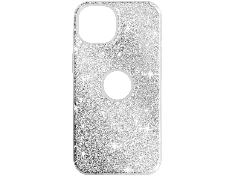 iPhone 14, Glitter Backcover, Apple, Series, AVIZAR Silber