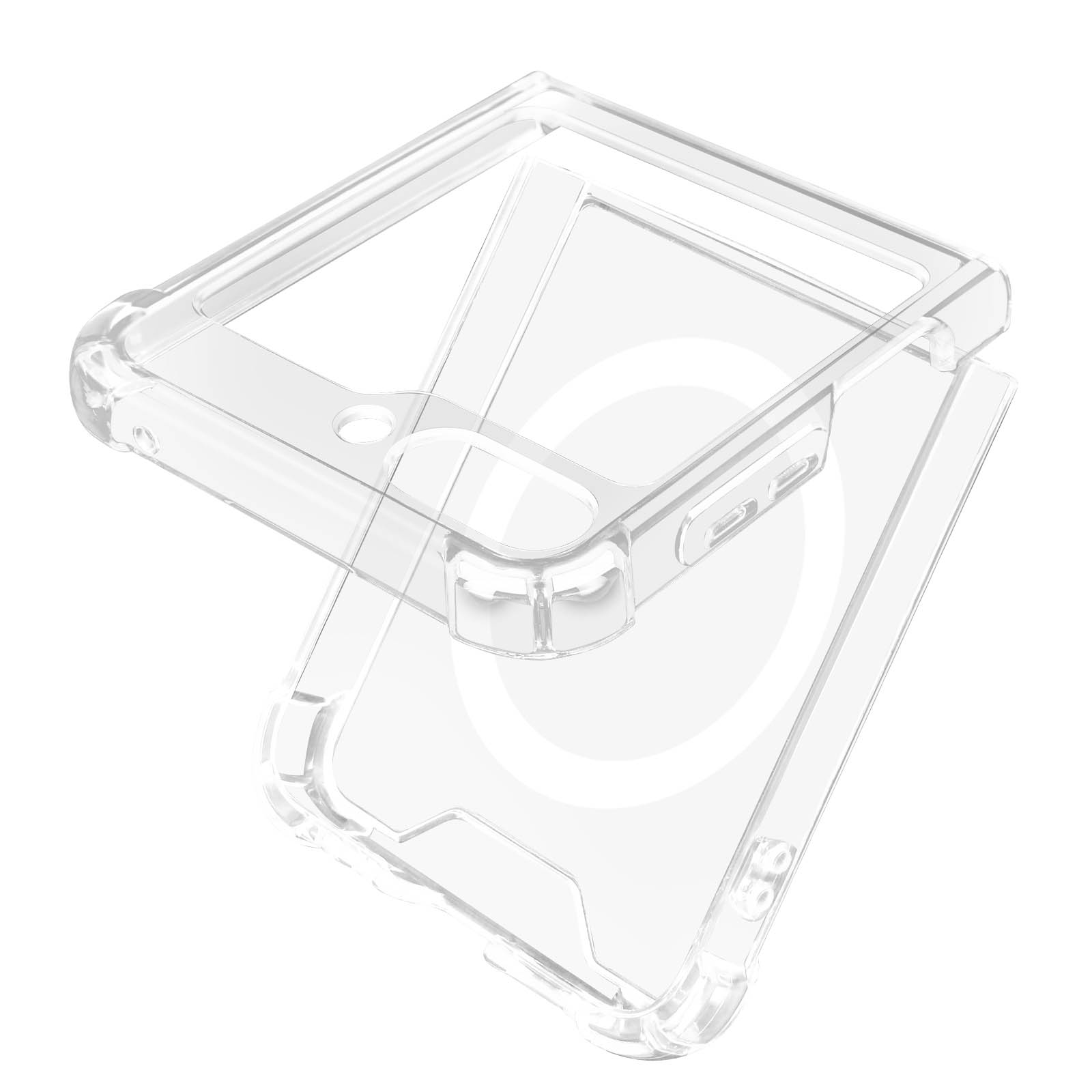 Une coque de téléphone transparente. Elle est transparente et les côtés ont un design protecteur.