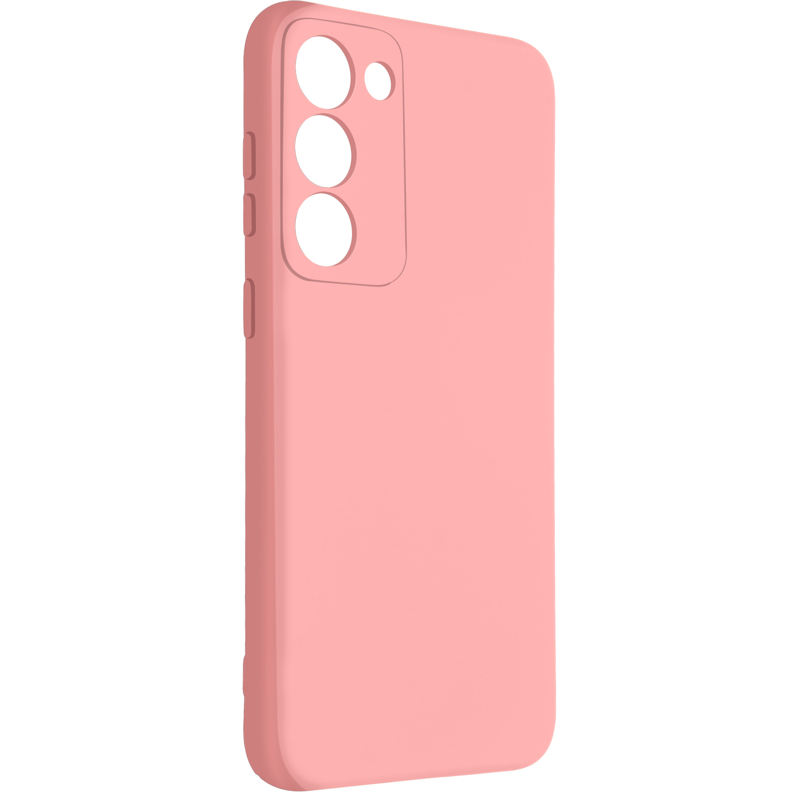 Una custodia rosa per telefono con ritagli per la fotocamera.