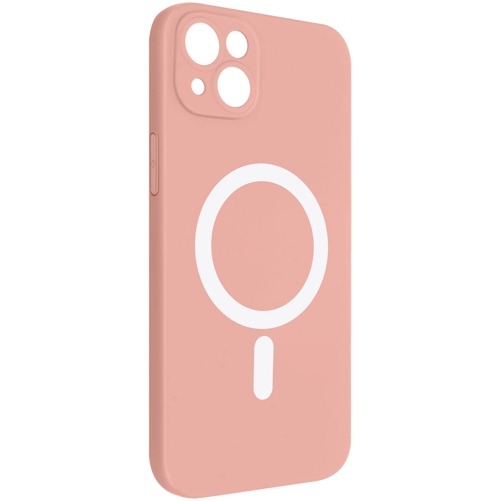 Custodia rosa per telefono con cerchio bianco e segno meno.