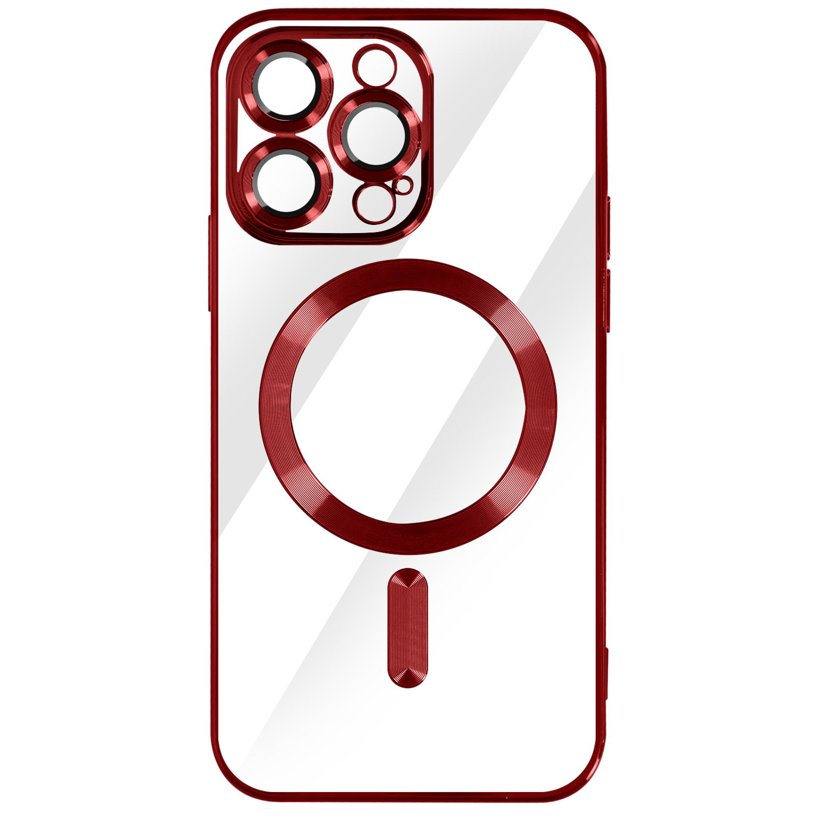 Backcover, Apple, Chrom iPhone Pro, 14 Handyhülle Rot AVIZAR Series,
