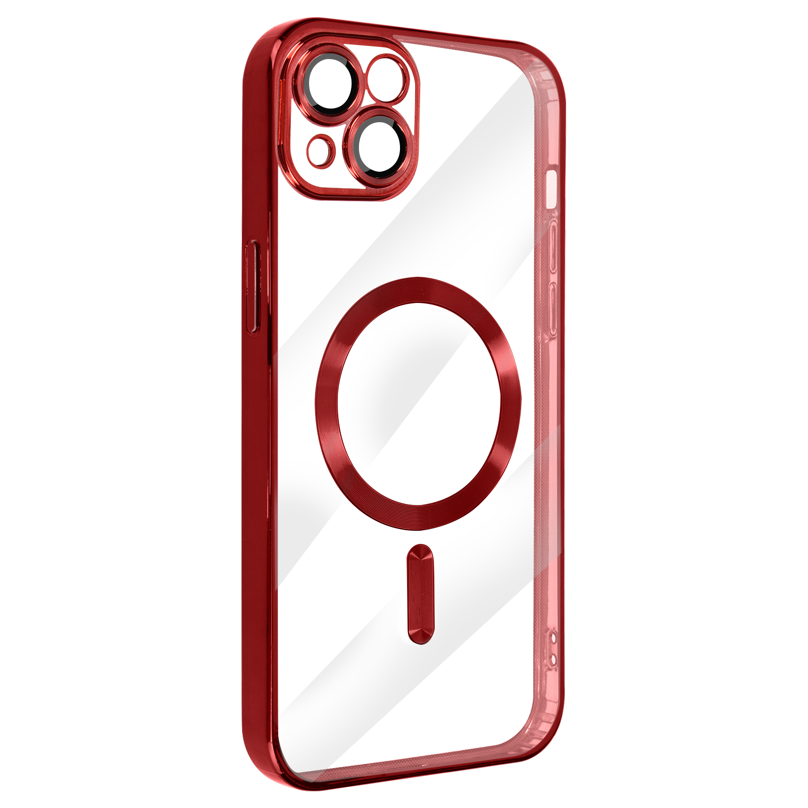 Apple, 14 Plus, Rot Chrom Handyhülle iPhone Backcover, Series, AVIZAR