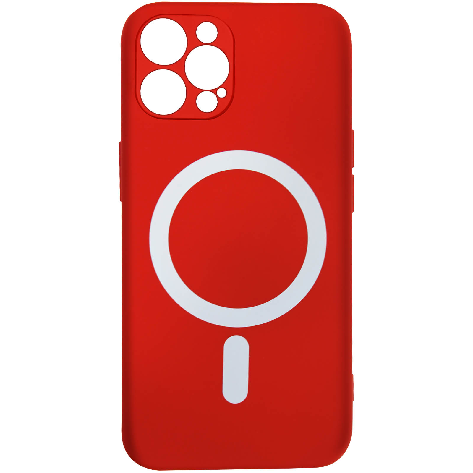 Coque rouge avec anneau blanc et symbole moins.