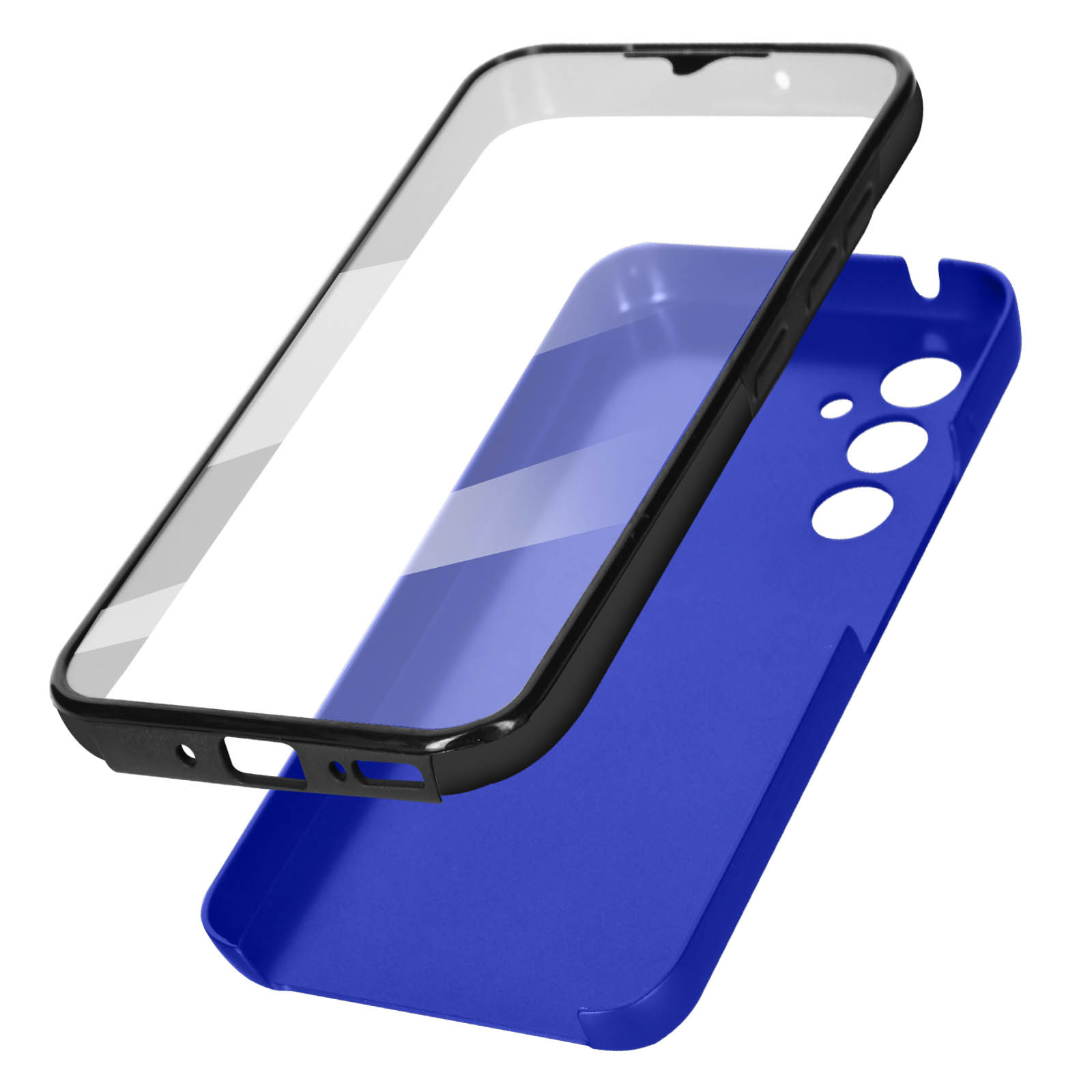 AVIZAR Vorder- Rückseite Schutzhülle, Full Samsung, A54 Blau Galaxy 5G, Cover, Full Series, Cover