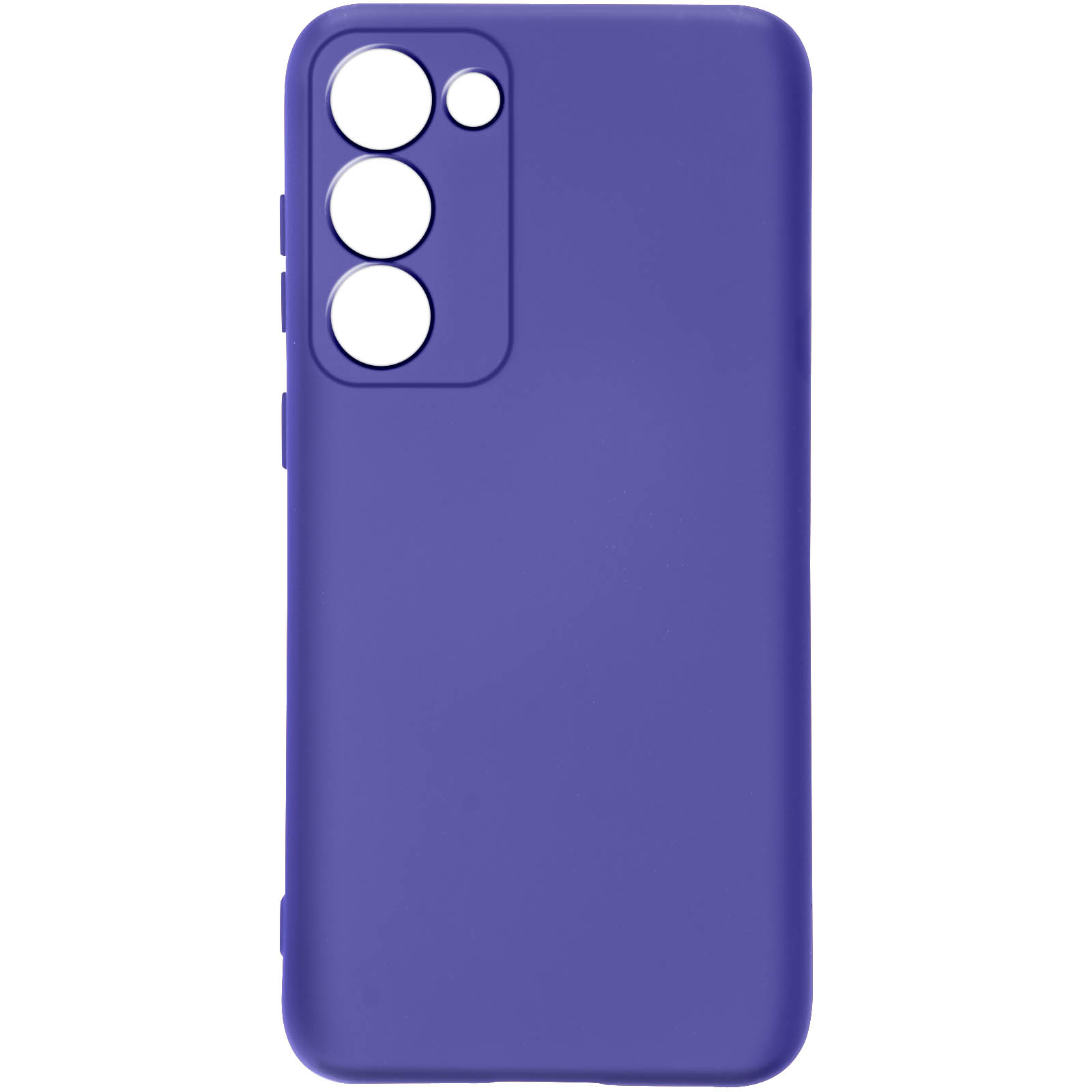 Custodia per telefono viola. Cover posteriore con fori per fotocamera e pulsanti. Design semplice.