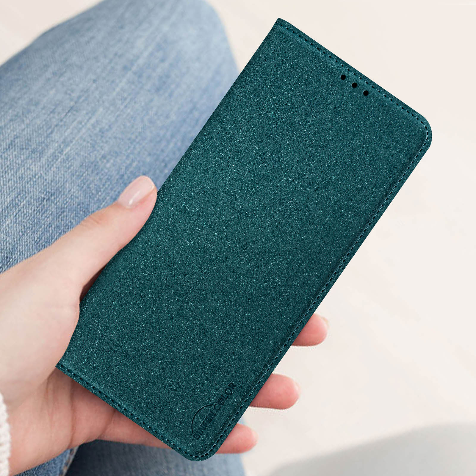 AVIZAR CardPocket Elegance Series, Bookcover, Blaugrün Redmi 12, Xiaomi