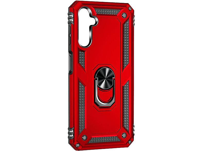 AVIZAR ArmorGrip Handyhülle mit Ring Samsung, A14, Galaxy Backcover, Rot Series