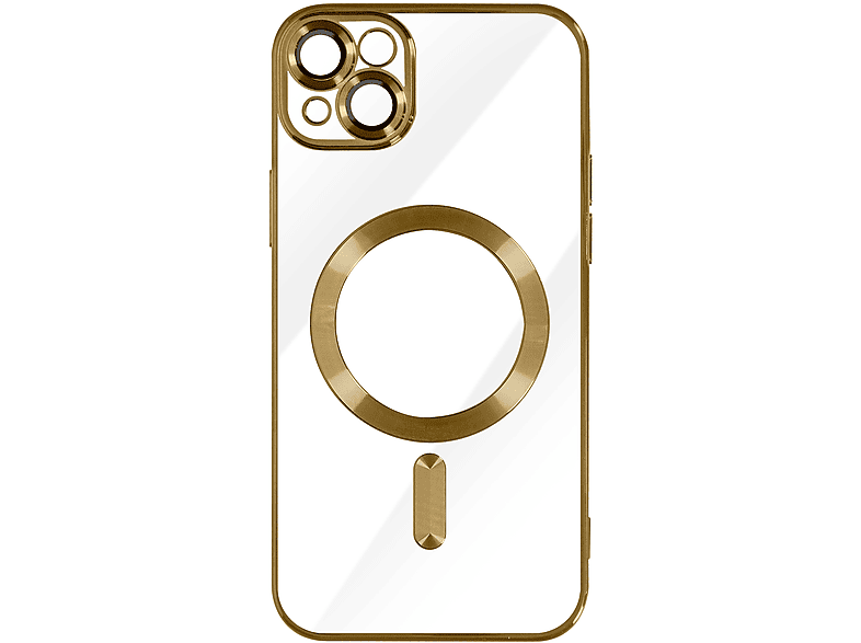 Chrom iPhone Series, Gold Apple, Plus, AVIZAR Backcover, 14 Handyhülle